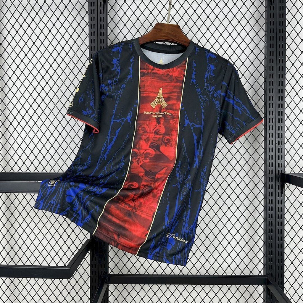 Paris Saint-Germain 2025/26 (CAMPEONES DE EUROPA) Red and blue Jersey